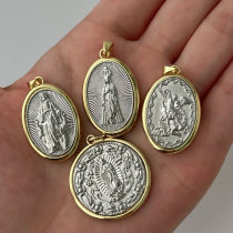 Two tone religious pendant