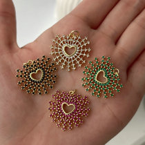 Pave zircon heart pendant