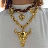 Layer bull necklace