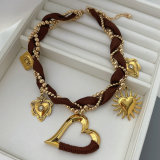 Chunky heart charm necklace