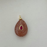 Water drop gemstone charm