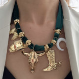 Green cord necklace with diy pendant