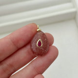 Water drop gemstone charm