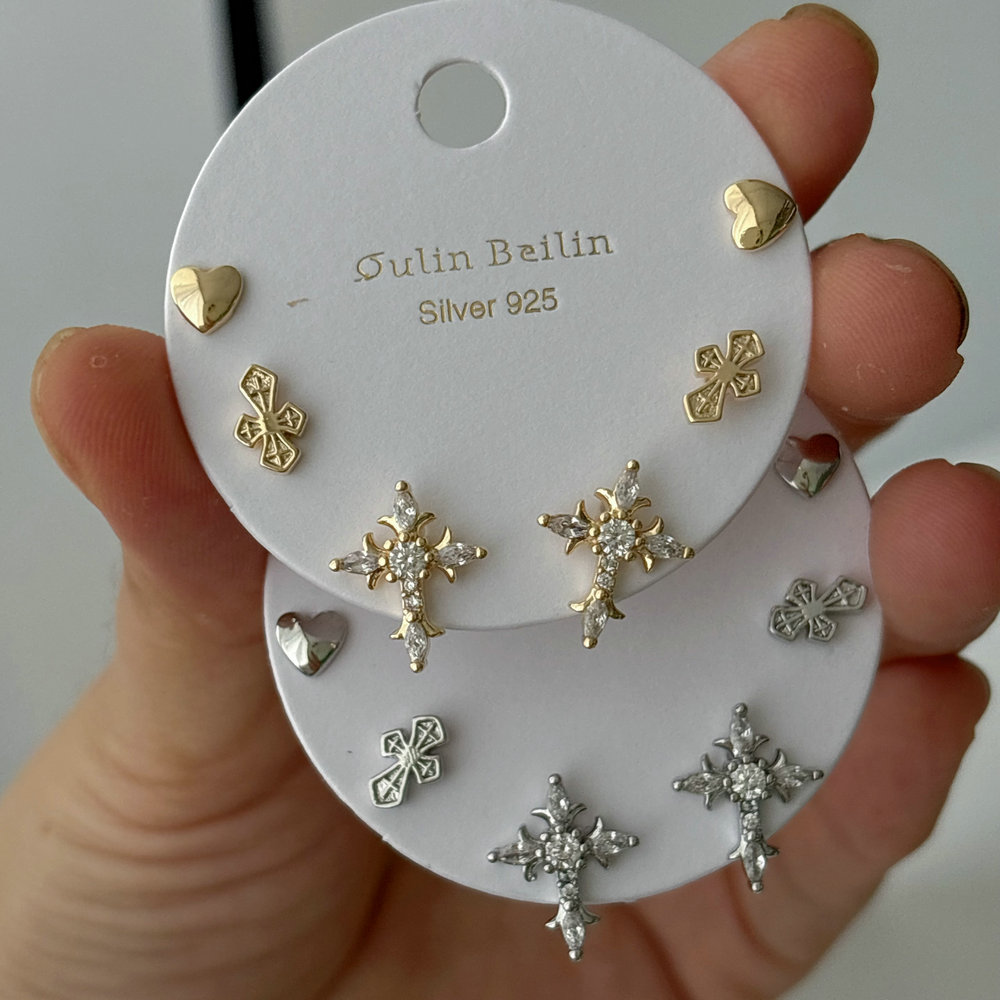 Set cross earrings