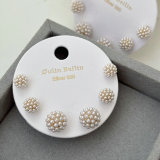 Set pearl ball earrings