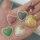 Pave zircon heart charm