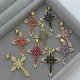 pave zircon cross charm