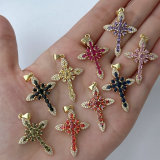 pave zircon cross charm