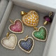 Pave zircon heart charm