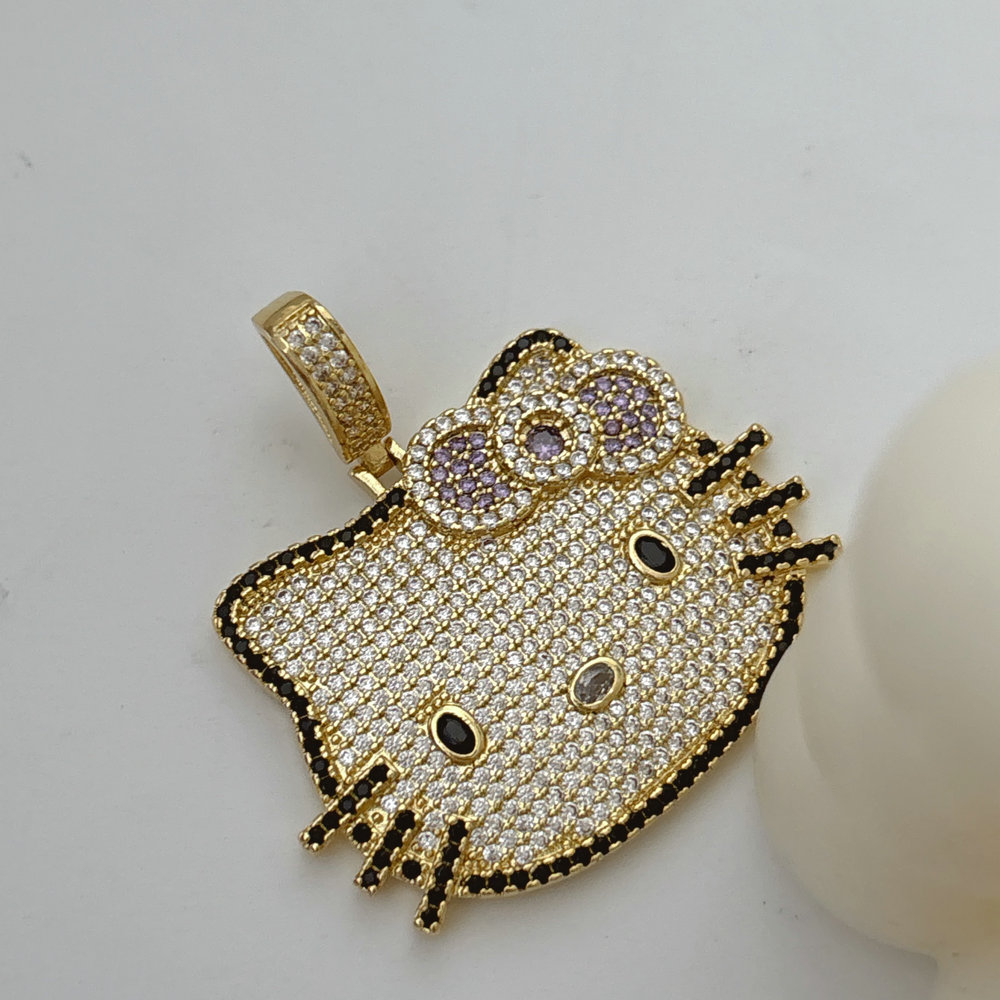 Pave zircon cat eye charm