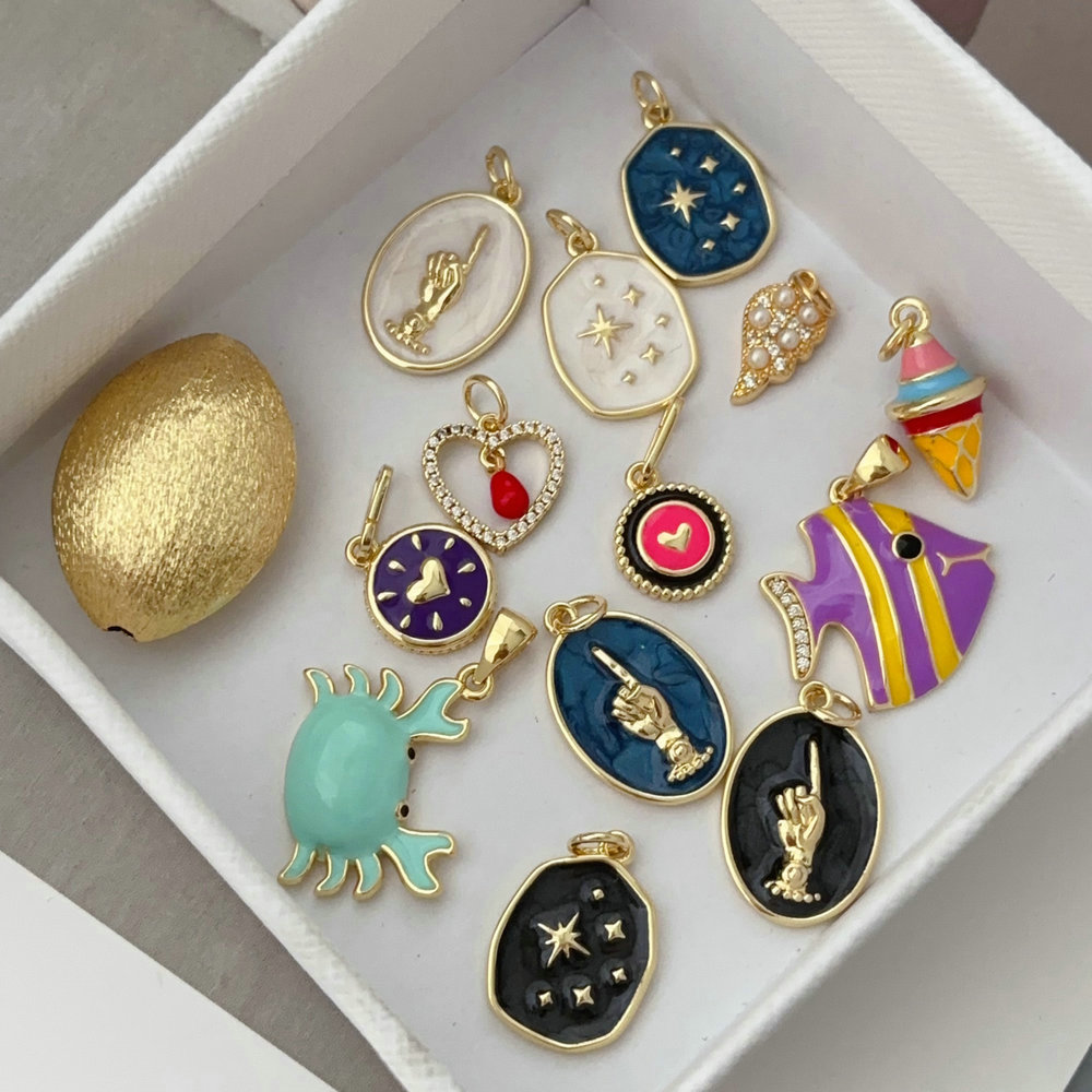 Enamel fish charm