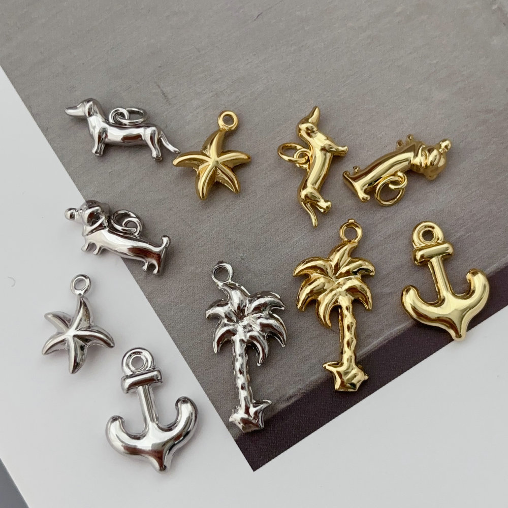 Diy brass dog charm