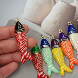 Enamel fish pendant