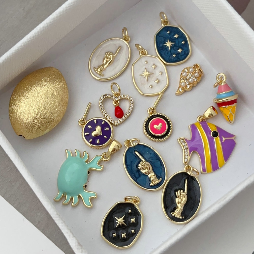 Enamel fish charm