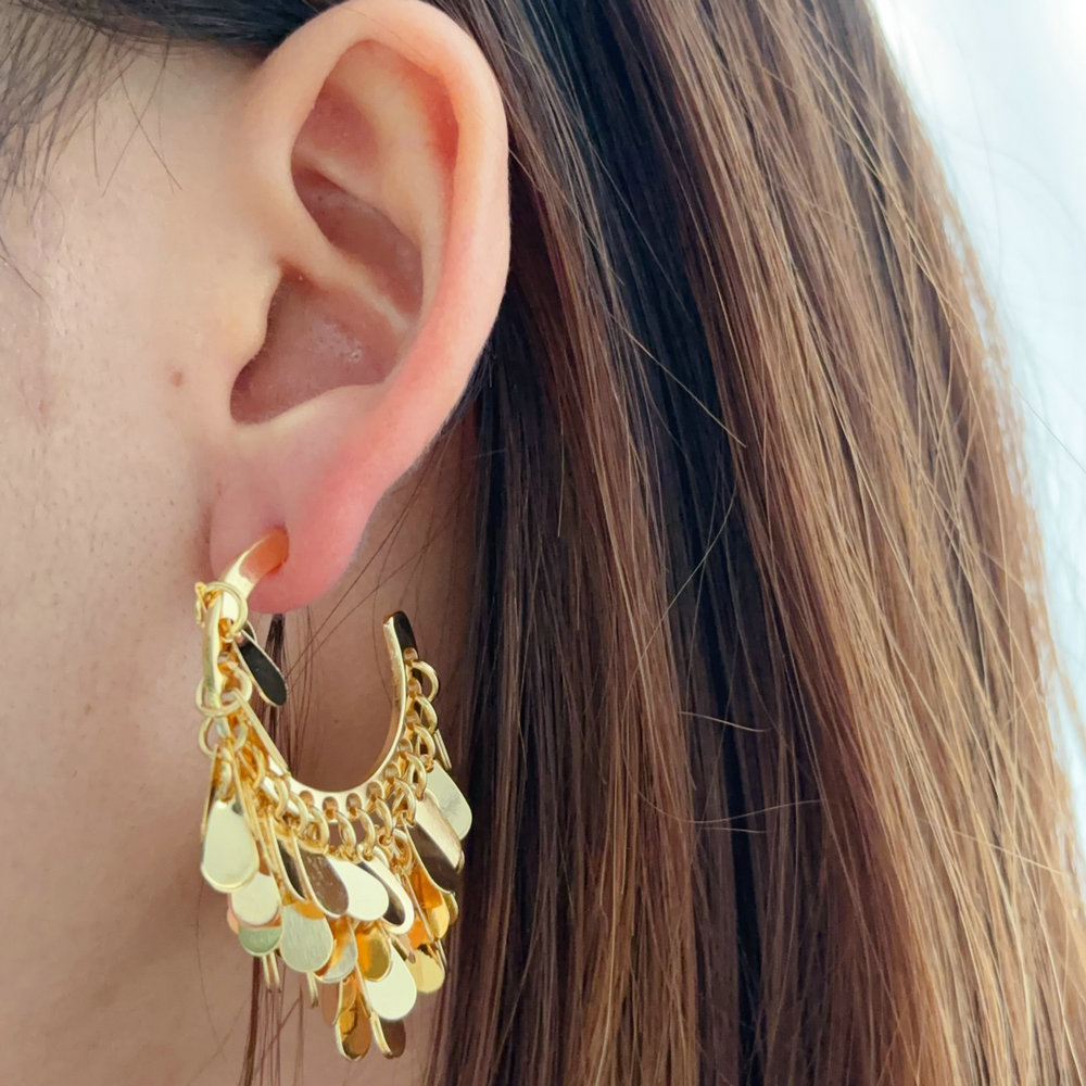 Leaf tassel earrings