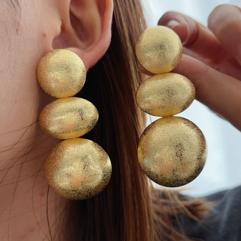 Soft chunky ball earrings