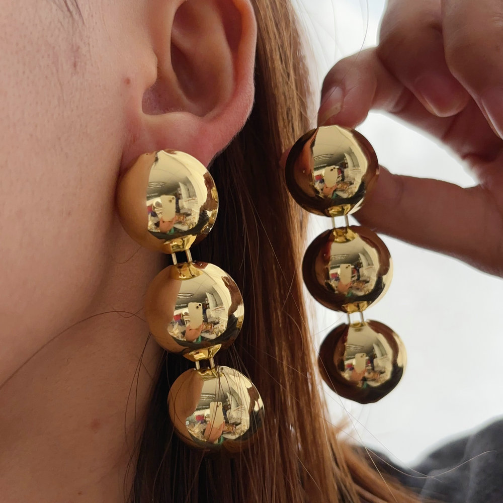 Metal ball earrings