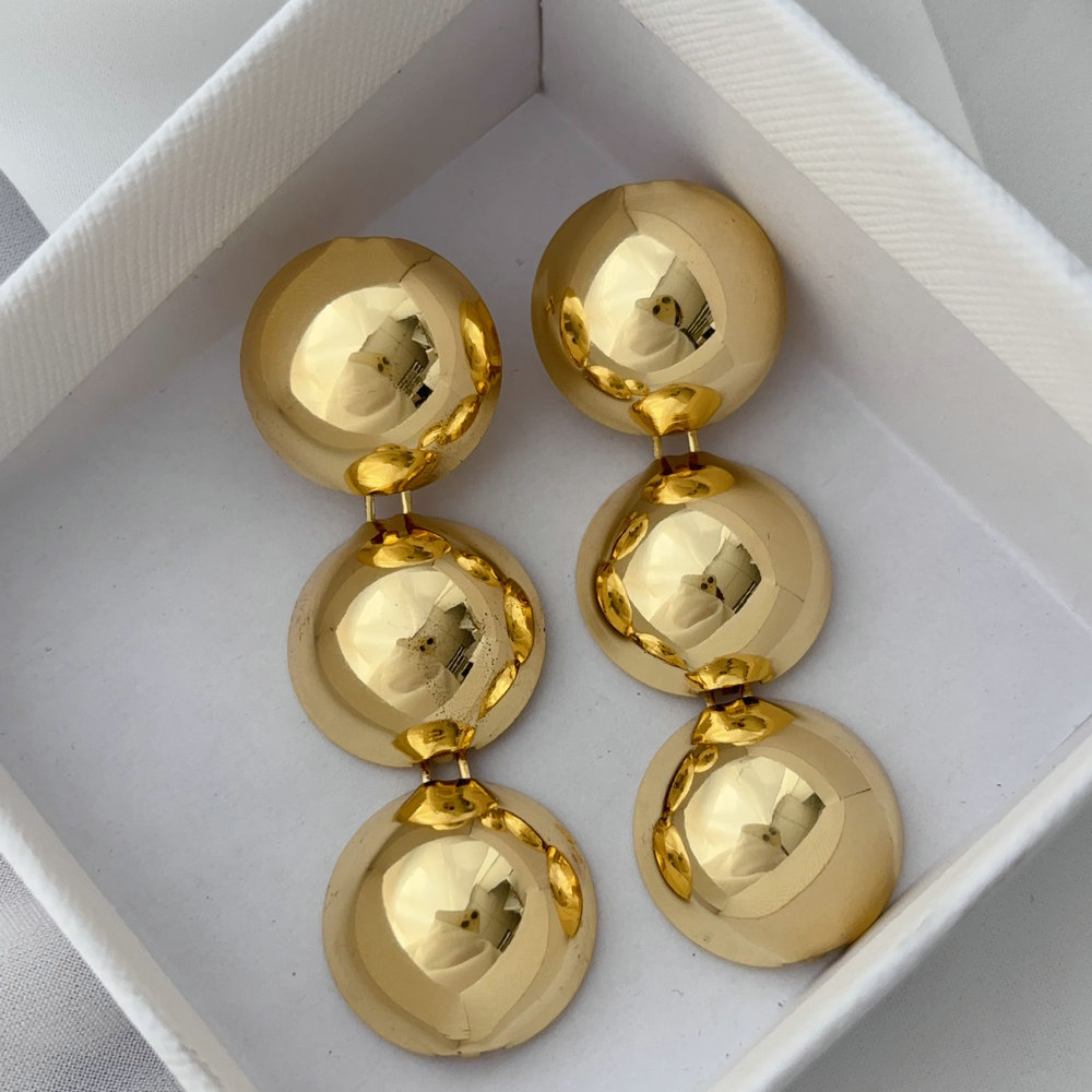 Metal ball earrings