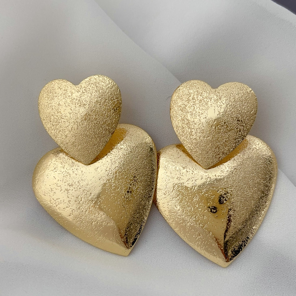 Metal heart earrings
