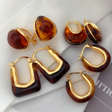 Brown acrylic earrings