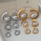 Chunky metal pearl earrings