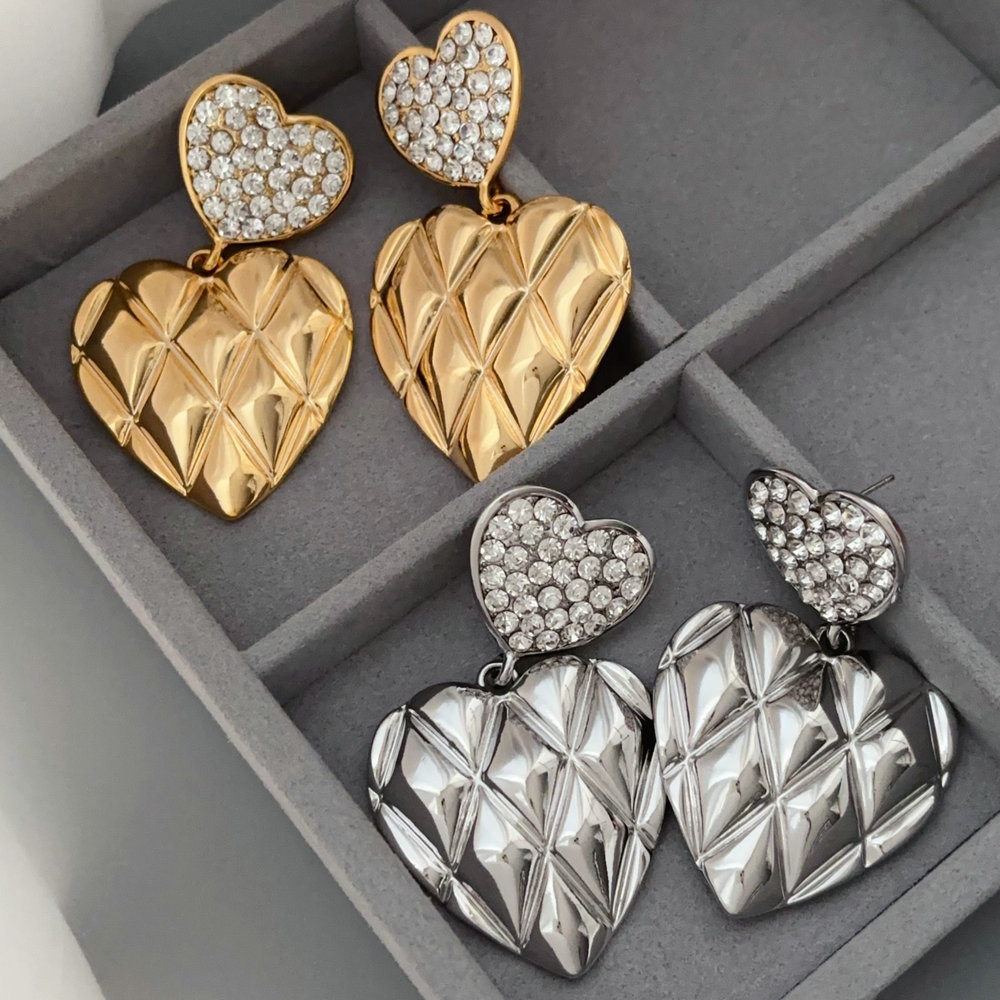 metal heart earrings