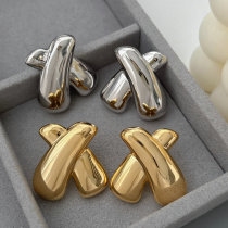 Metal cross earrings