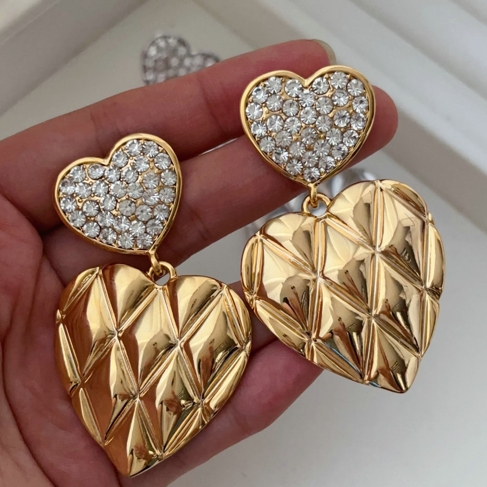 metal heart earrings