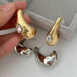 Metal water teardrop earrings