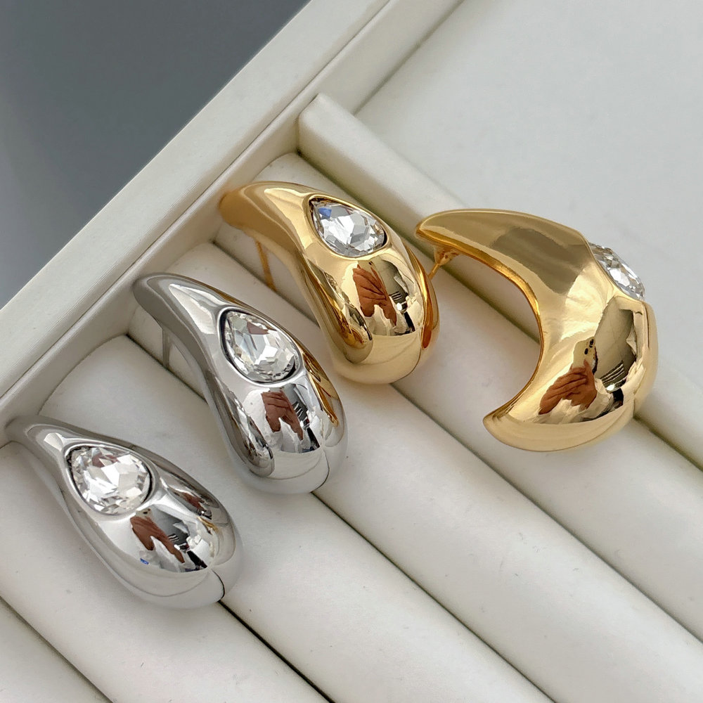 Metal water teardrop earrings