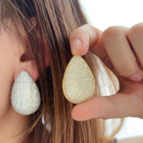 Pave zircon teardrop earrings