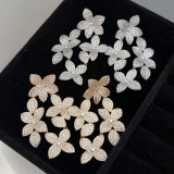 Pave zircon chunky flower earrings