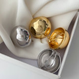 Chunky metal ball earrings