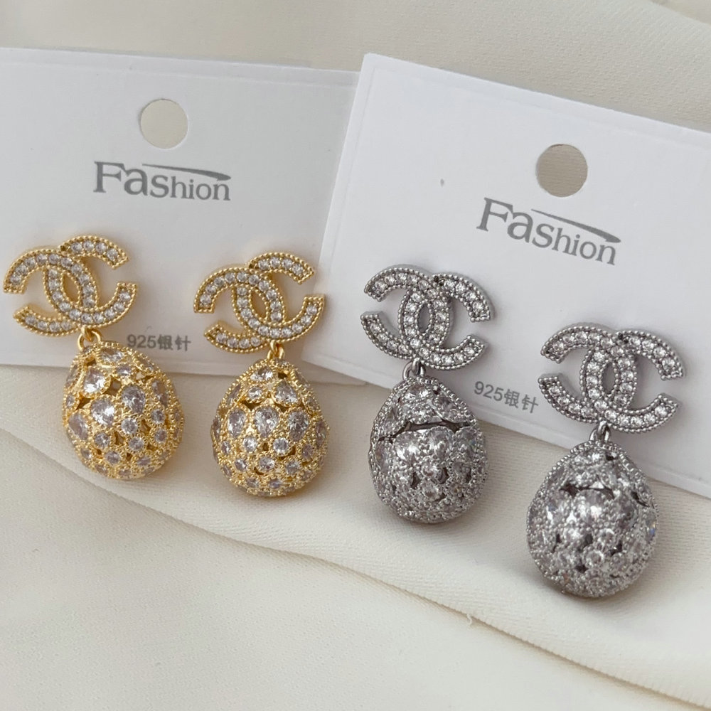 Pave channel ball earrings