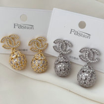 Pave channel ball earrings