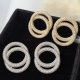 Pave circle earrings