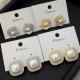 Pave zircon pearl earrings