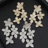 Pave zircon chunky flower earrings