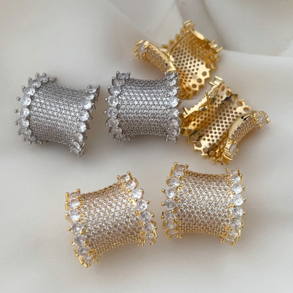 Pave fashion hoop