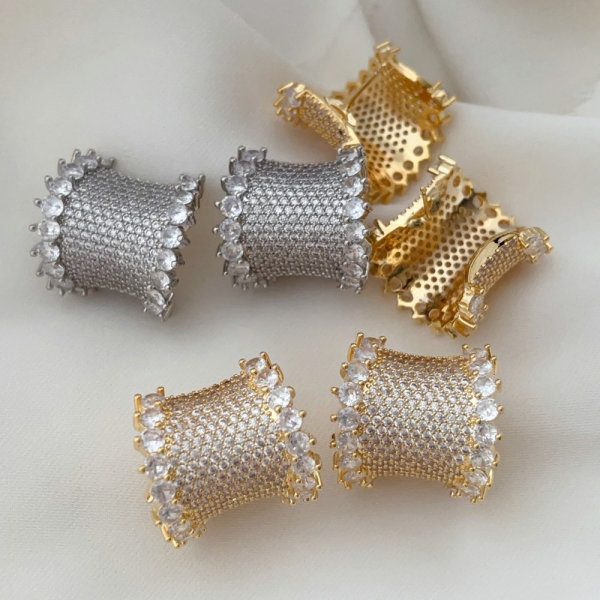 Pave fashion hoop