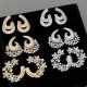 Pave zircon flower earrings