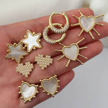 Star heart earrings