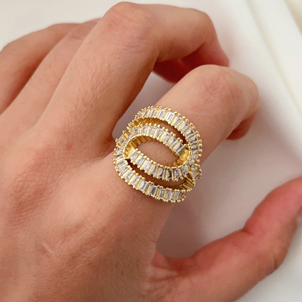 Pave fashion ring