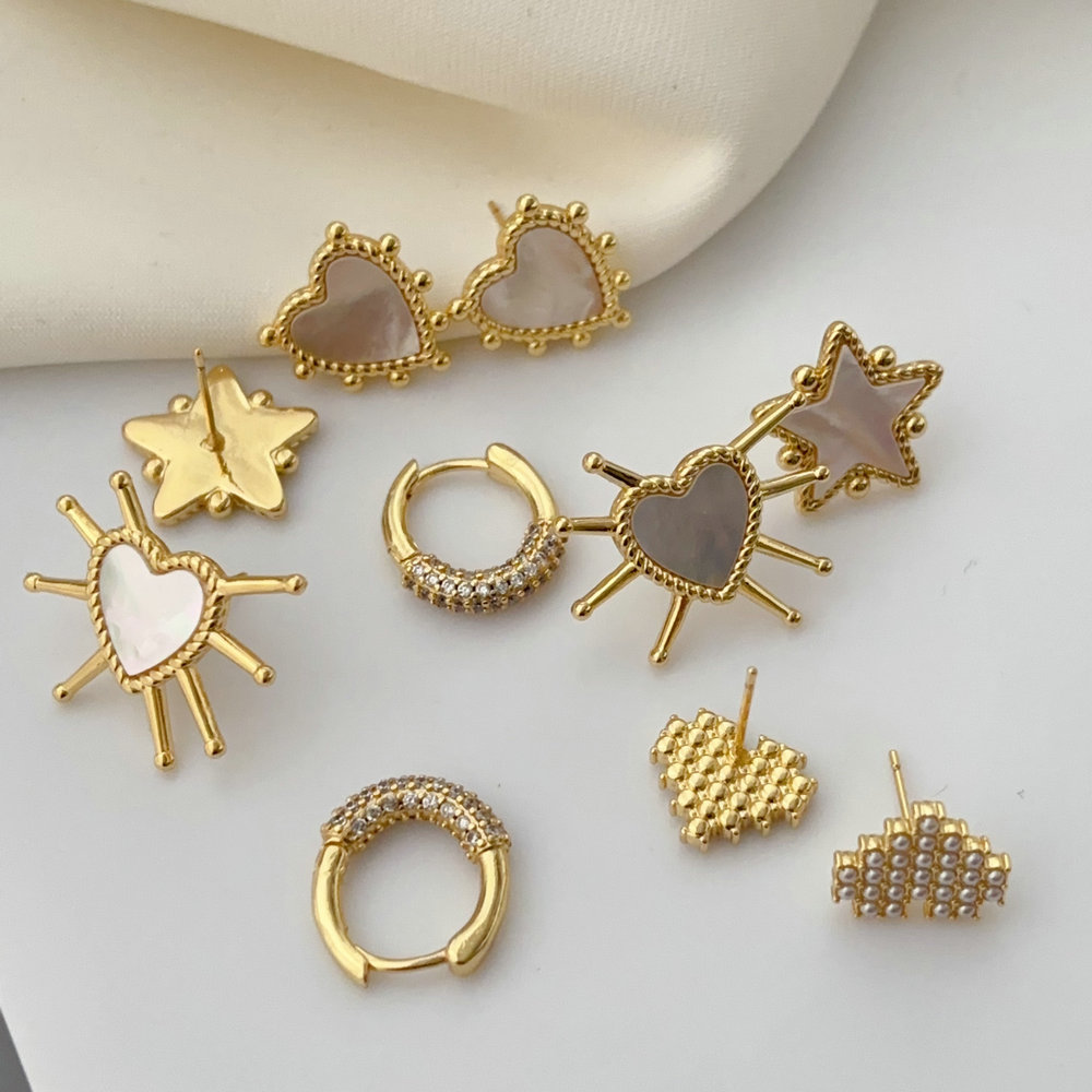 Star heart earrings
