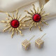 Enamel sunflower earrings