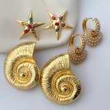 Snail star heart earrings