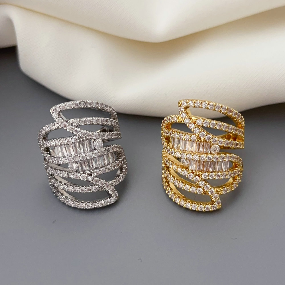 Pave zircon fashion ring