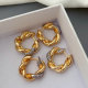 Pave two tone twist hoop