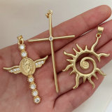 pave cross charm