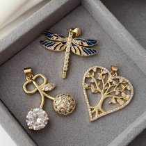 Pave heart cherry charm
